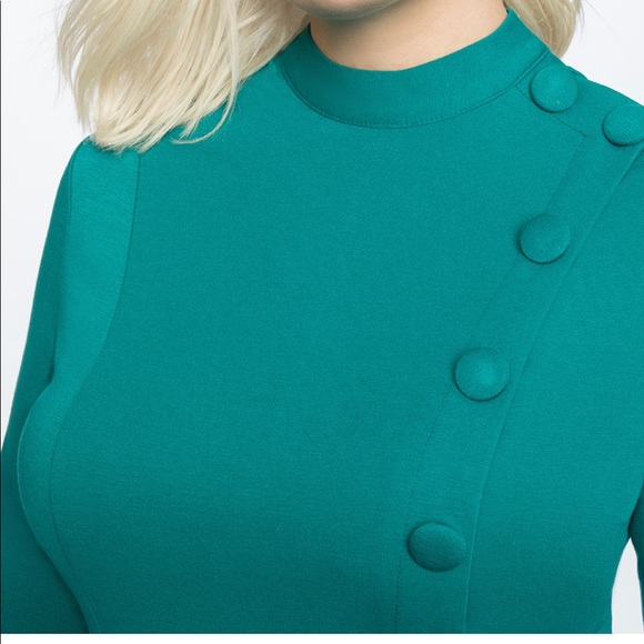 Eloquii Long Sleeve Button Fit Flare Dress Size 22 - Picture 2 of 6